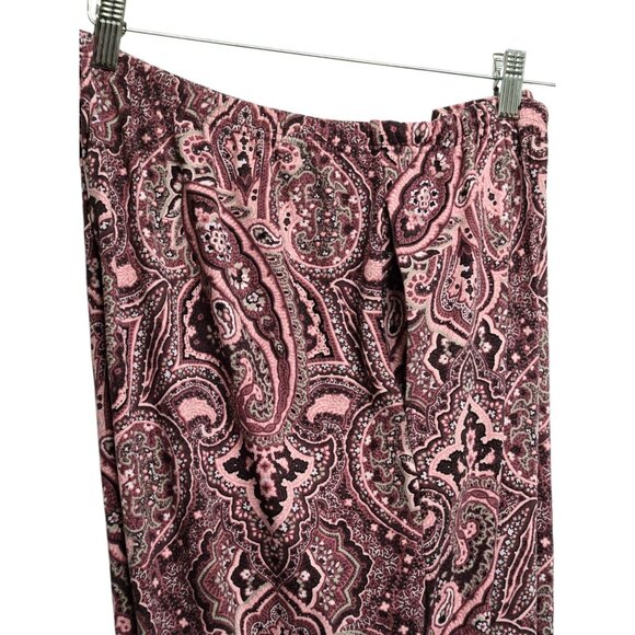 Miss Elaine Pajama Pants Womens XL Paisley Print Soft Jersey Knit  Sleepwear - Picture 5 of 7
